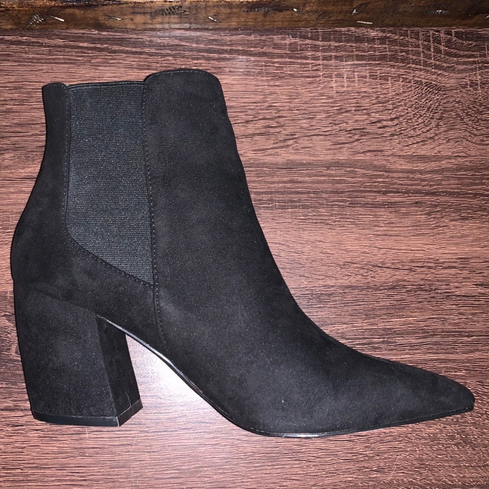 Suede black booties